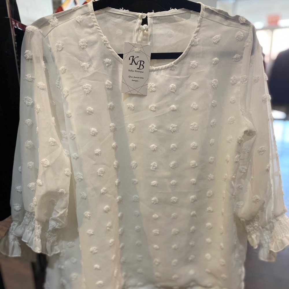 Fringe polka dotted blouse